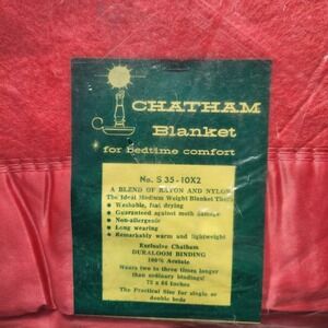 Vintage Chatham Blanket Pink Satin Trim Rayon Nylon 72x84 Double Bed NEW Package